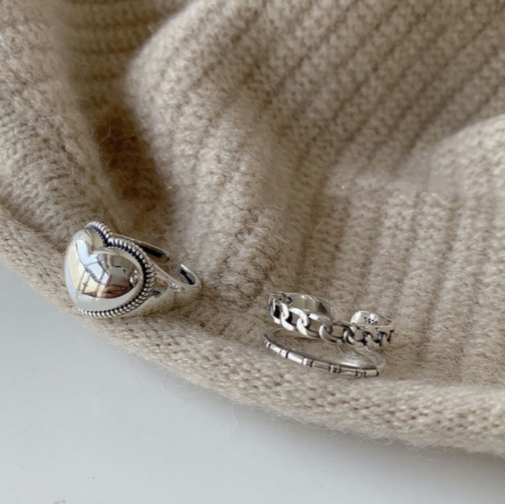 NEW | 925 Sterling Silver Elevated Heart Adjustable Band Ring - Picture 5 of 9